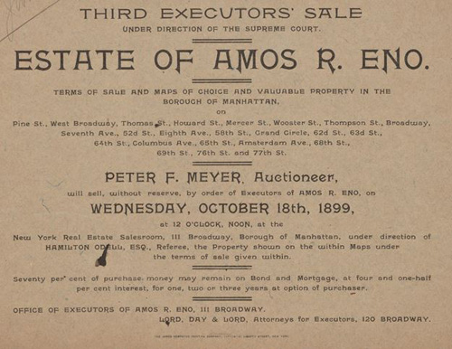 1899 New York executors sale